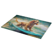 コッカースパニエル犬ビーチ絵画サーフィン カッティングボード (角)