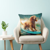 コッカースパニエル犬ビーチ絵画サーフィン クッション (椅子)
