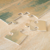 コッカースパニエル犬ビーチ絵画サーフィン ジグソーパズル (側面)