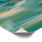 コッカースパニエル犬ビーチ絵画サーフィン ポスター (コーナー)