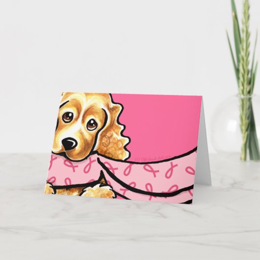 コッカースパニエル犬ピンクリボンスカーフBCA カード (正面)