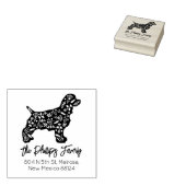 コッカースパニエル犬ファミリー差出人住所 ラバースタンプ (押印)