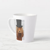 コッカースパニエル犬フォーマル、ハウンド&ハット カフェラテマグ (左アングル)