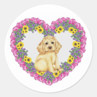 コッカースパニエル犬フローラ ラウンドシール