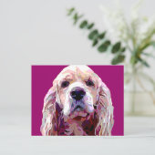 コッカースパニエル犬ブライトベリーカラーズハガキ ポストカード (スタンド正面)