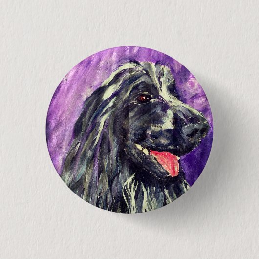 コッカースパニエル犬ブルーローアンドッ絵を描ク 缶バッジ (正面)