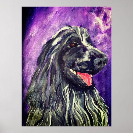 コッカースパニエル犬ブルーロ絵を描ア ポスター (正面)