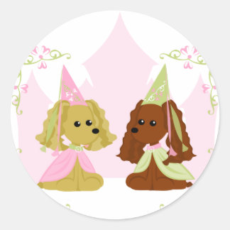 コッカースパニエル犬プリンセス ラウンドシール