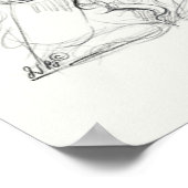 コッカースパニエル犬プリント |スケッチアート ポスター (角)