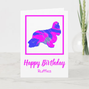 コッカースパニエル犬ホットピンクドッグおもしろい誕生日 カード