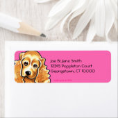 コッカースパニエル犬ホットピンク ラベル (インサイチュ)