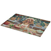 コッカースパニエル犬ホリデーベーキング:フェスティバルクリスマス カッティングボード (角)