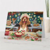 コッカースパニエル犬ホリデーベーキング:フェスティバルクリスマス カード (正面)