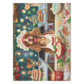 コッカースパニエル犬ホリデーベーキング:フェスティバルクリスマス テーブルクロス (正面)