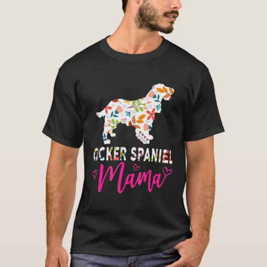 コッカースパニエル犬ママカワイドッグ Tシャツ (正面)
