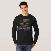 コッカースパニエル犬ママヴィンテージアメリカ国旗の愛国心 Tシャツ (正面フル)