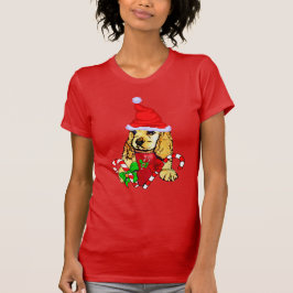 コッカースパニエル犬メリークリスマス Tシャツ
