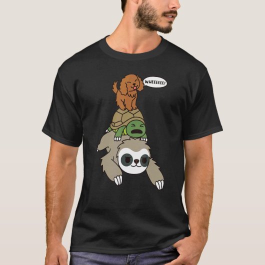コッカースパニエル犬ライディングスロッツカメ犬 Tシャツ (正面)