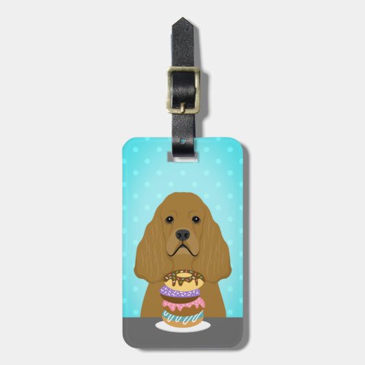 コッカースパニエル犬ラゲッジタグ ラゲッジタグ (正面縦)