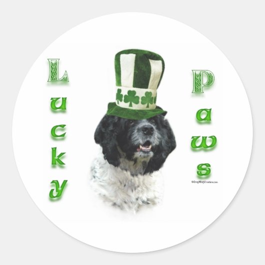 コッカースパニエル犬ラッキーポーズ ラウンドシール (正面)