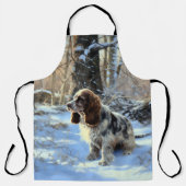 コッカースパニエル犬レッツスノークリスマス エプロン (正面)