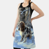 コッカースパニエル犬レッツスノークリスマス エプロン (インサイチュ)