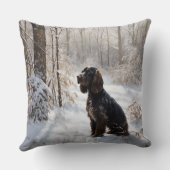 コッカースパニエル犬レッツスノークリスマス クッション (裏面)