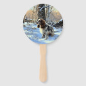 コッカースパニエル犬レッツスノークリスマス ハンドファン (裏面)