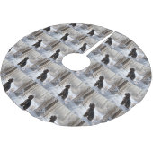 コッカースパニエル犬レッツスノークリスマス ブラッシュドポリエステルツリースカート (アングル)