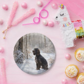 コッカースパニエル犬レッツスノークリスマス ペーパープレート (パーティー)