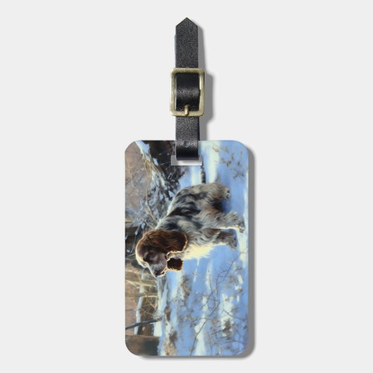 コッカースパニエル犬レッツスノークリスマス ラゲッジタグ (正面縦)