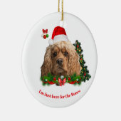 コッカースパニエル犬動物クリスマス セラミックオーナメント (右)