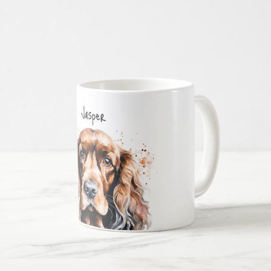 コッカースパニエル犬名前をカスタムする コーヒーマグカップ (正面右)