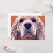 コッカースパニエル犬姿勢グリーティングカード カード (正面/裏面インサイチュ)