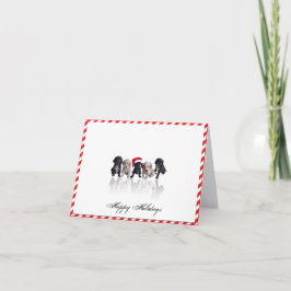 コッカースパニエル犬子犬たちインサンタハットクリスマスカード シーズンカード