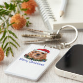 コッカースパニエル犬子犬のクリスマス キーホルダー (正面右)