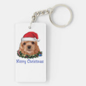 コッカースパニエル犬子犬のクリスマス キーホルダー (裏面)