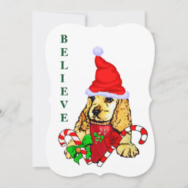 コッカースパニエル犬子犬のクリスマス シーズンカード