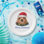 コッカースパニエル犬子犬のクリスマス ペーパープレート (パーティー)