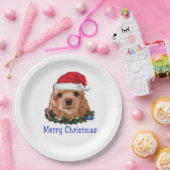 コッカースパニエル犬子犬のクリスマス ペーパープレート (パーティー)