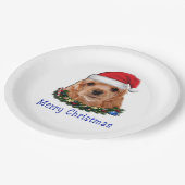 コッカースパニエル犬子犬のクリスマス ペーパープレート (アングル)