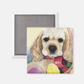コッカースパニエル犬子犬イースターマグネット マグネット (正面/裏面)