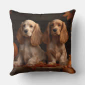 コッカースパニエル犬子犬オータムデライトカボチャ クッション (裏面)