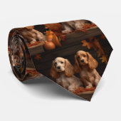 コッカースパニエル犬子犬オータムデライトカボチャ ネクタイ (ロール)