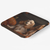 コッカースパニエル犬子犬オータムデライトカボチャ ペーパープレート (傾斜あり)