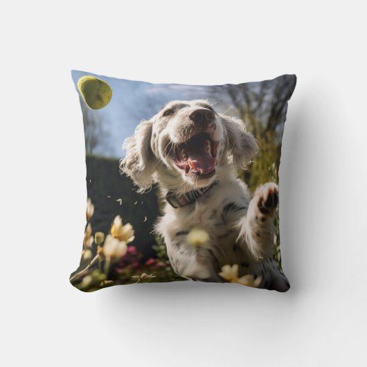 コッカー🐕スパニエル犬子犬キャッチテニスボール クッション (正面)