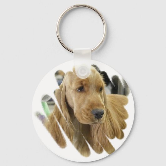 コッカースパニエル犬子犬キーチェーン キーホルダー (正面)