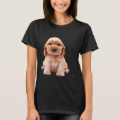 コッカースパニエル犬子犬クリスマスキュートパーティーホリ Tシャツ (正面)