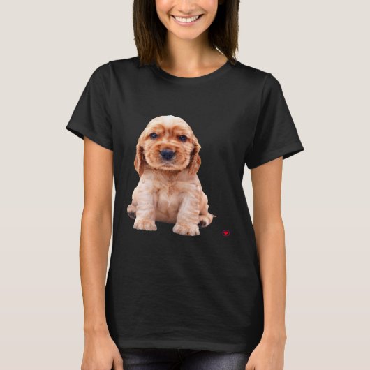 コッカースパニエル犬子犬クリスマスキュートパーティーホリ Tシャツ (正面)