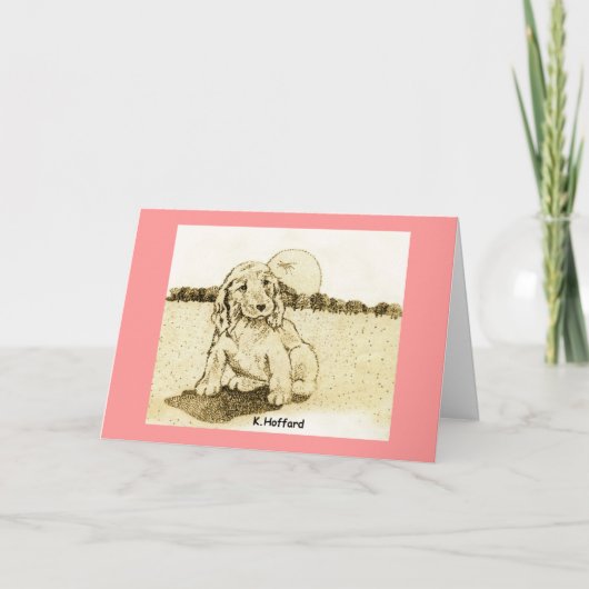 コッカースパニエル犬子犬 カード (正面)
